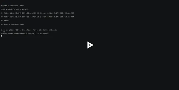 Qemu-sbsa-ref - Boot to Fedora 36 on AARCH64 (ARM64)
